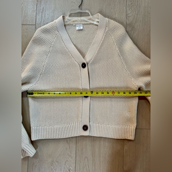 Wares by Olli Ella Women’s Cream Knitted 100% Organic Cotton Button Up Cardigan - Picture 3 of 6